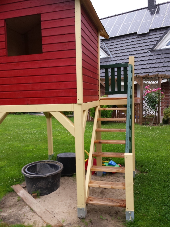 Premium Treppe mit Handlauf für kleine Kinder Holztreppe für Spielhaus Spielturm 