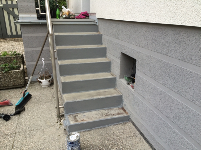 Außentreppe mit Steinteppich sanieren - Bauanleitung zum Selberbauen