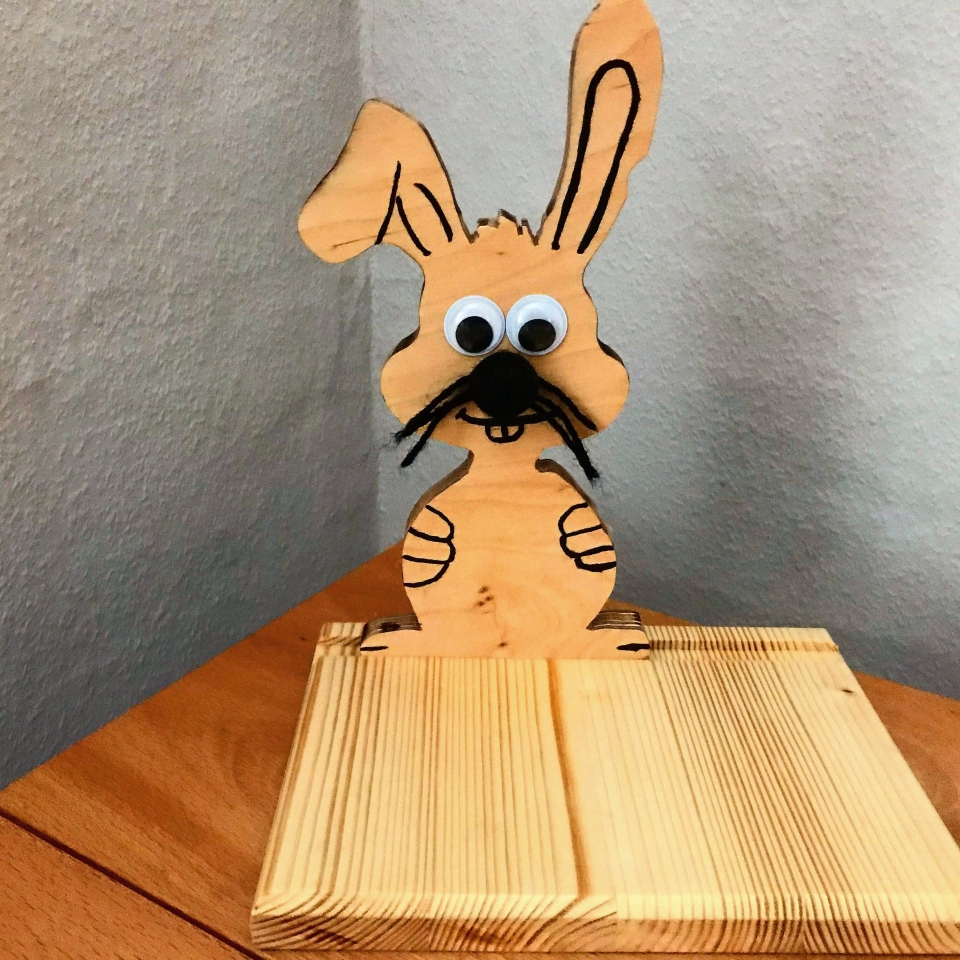 Deko Hase aus Holz basteln