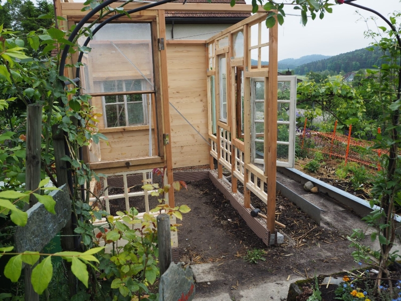 Gartenhaus/Gewächshaus aus alten Fenstern Bauanleitung zum Selberbauen Deine
