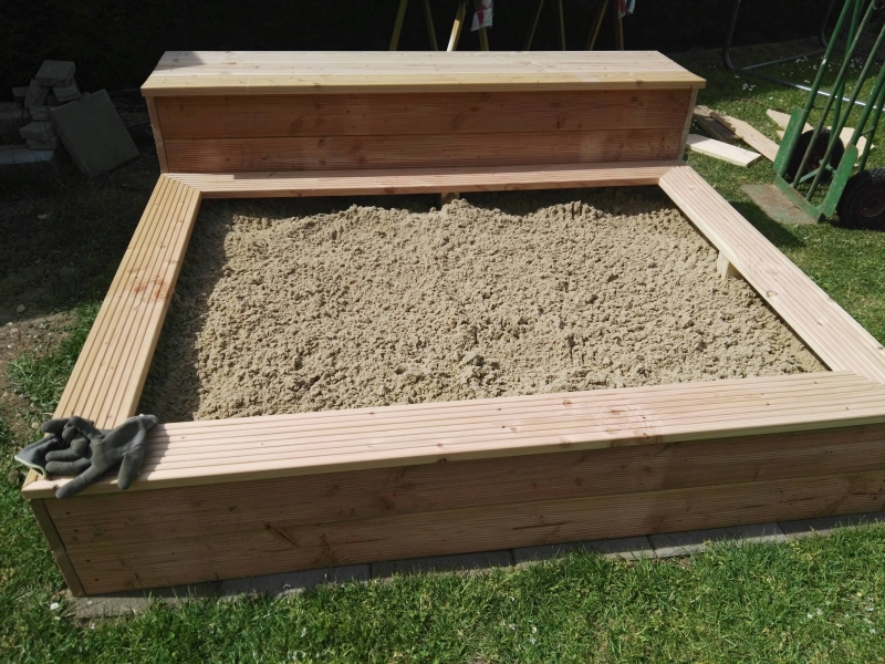 sandkasten selber bauen, sandkasten mit integrierter bank - bauanleitung zum selberbauen - 1, Design ideen