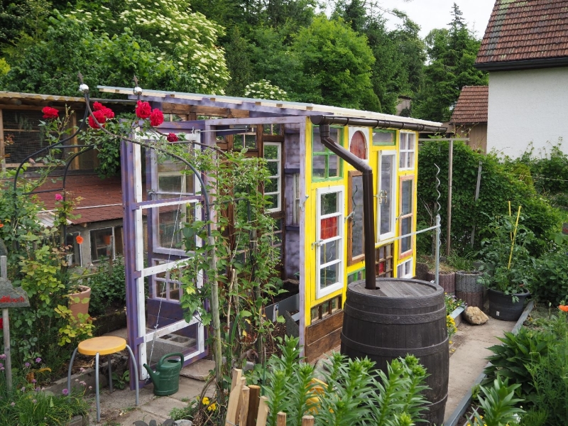 Gartenhaus/Gewächshaus aus alten Fenstern Bauanleitung zum