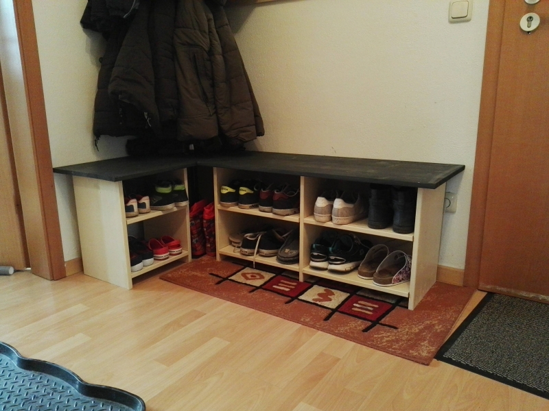 Sitzbank mit Schuhablage - Bauanleitung zum Selberbauen - 1-2-do.com