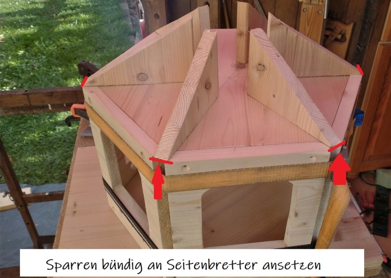 Sechseck Vogelfutterhaus Bauanleitung zum Selberbauen
