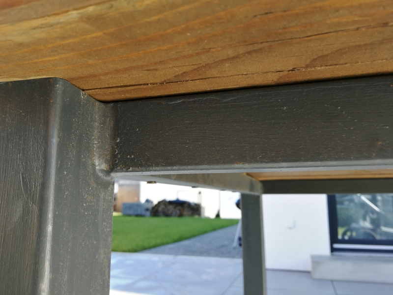 Terrassentisch - Stahlgestell und Gerüstdielen - Bauanleitung zum