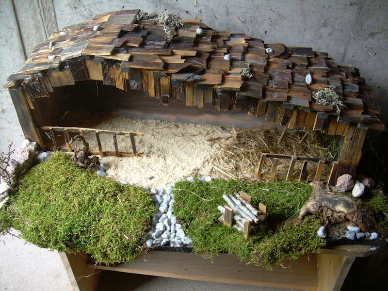 Weihnachtskrippe mit alten Schindeln gemacht - Bauanleitung zum