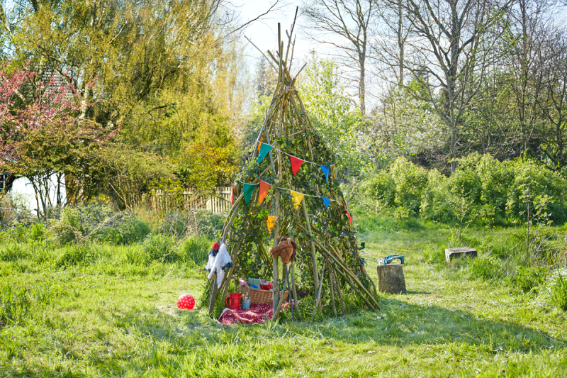 Spielzelt Weiden-Tipi  230 cm  Ø160 cm Indianerzelt aus Weide Kinderzelt Garten 