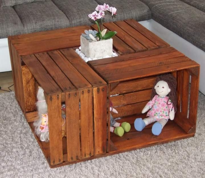 Wohnzimmertisch aus Obstkisten - upcycling - Bauanleitung zum ...