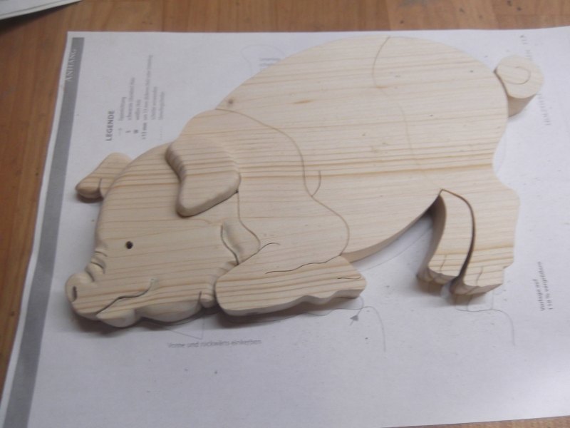 Holztier - Schwein - Bauanleitung zum Selberbauen - 1-2-do.com - Deine