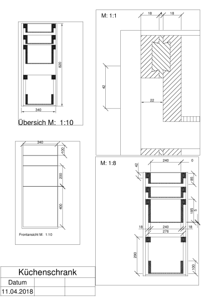 Aus Holzresten wird Küchenschrank mit Holzvollauszügen - Bauanleitung