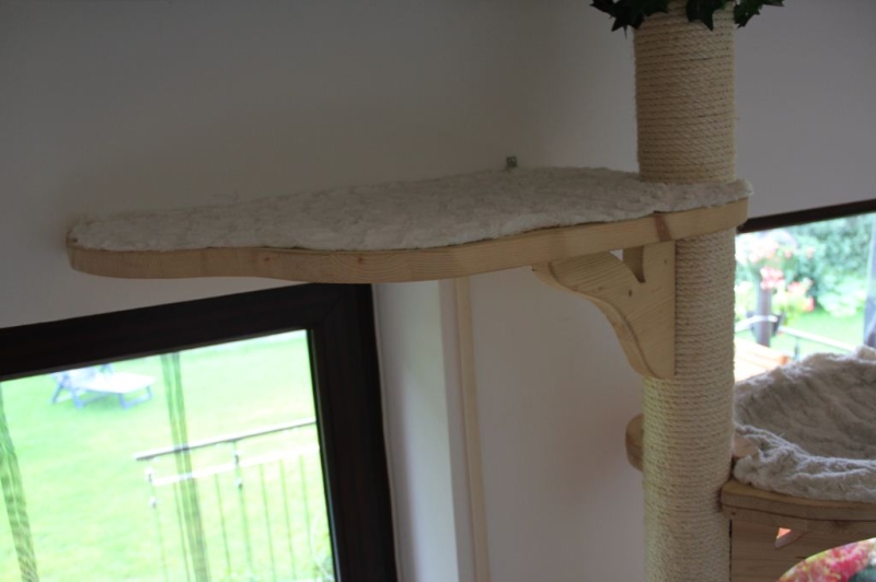 Deckenhoher Echtholz Katzen Kratzbaum deckenhoch stabil NEU mit